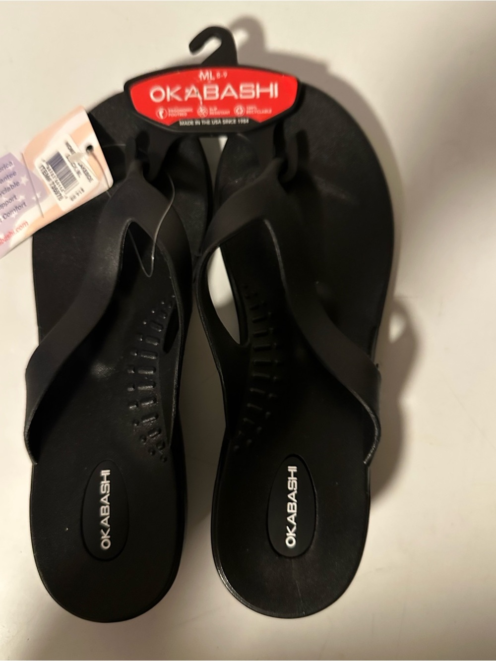 Okabashi Black Flip Flop Sandals
